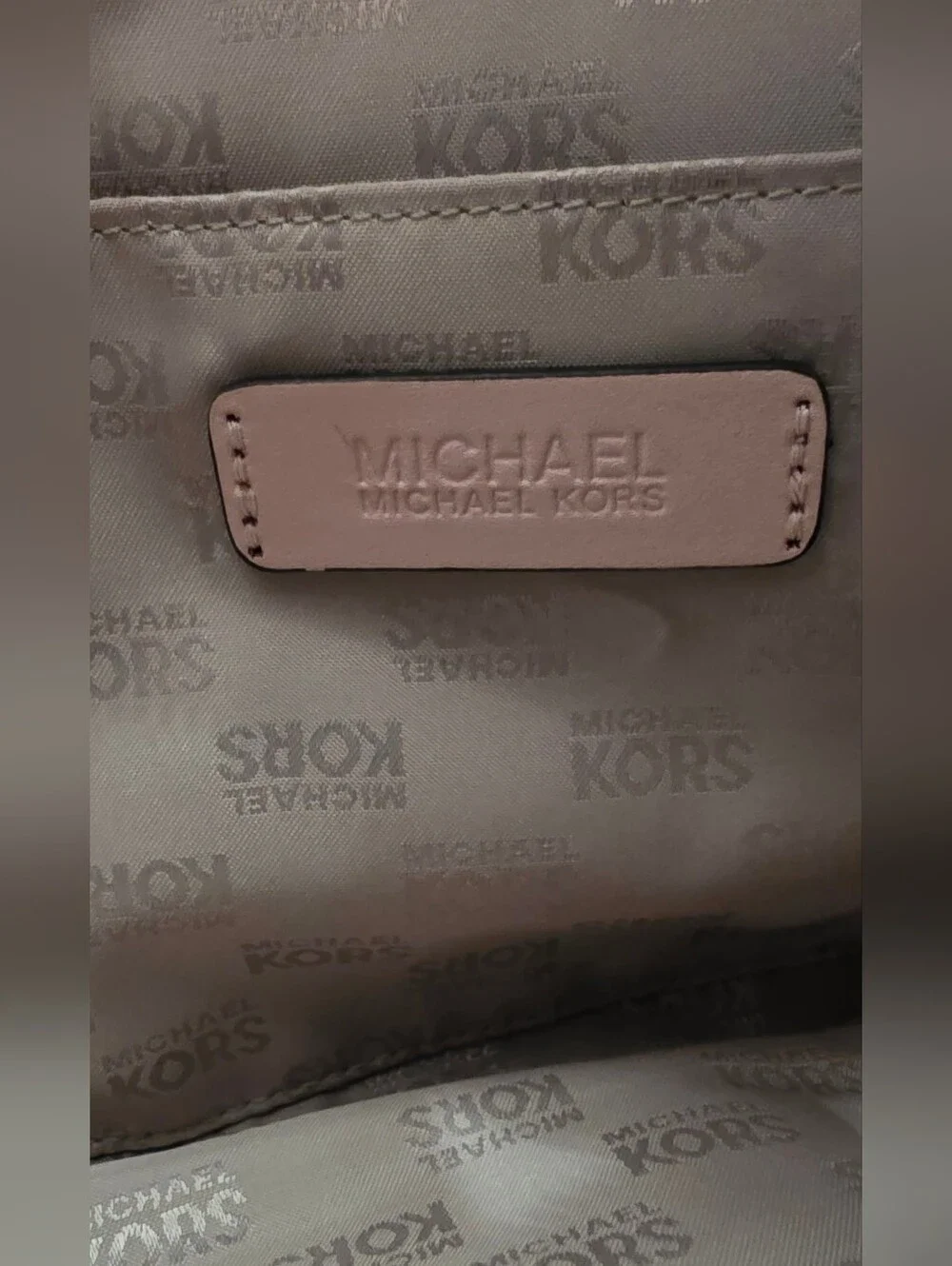 Michael Kors Blush Pink Pebbled Leather Satchel with MK Charm